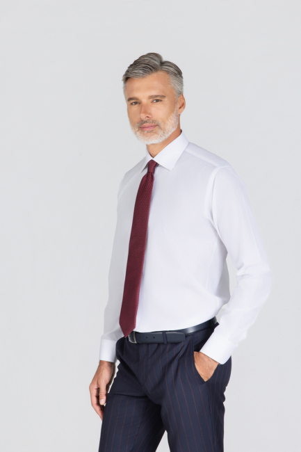 Platinum İtalyan Kumaş Regular Fit Beyaz Erkek Gömlek - 1