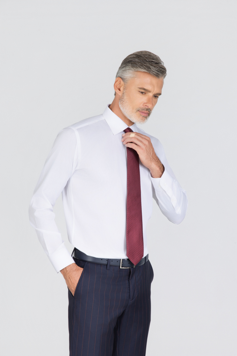 Platinum İtalyan Kumaş Regular Fit Beyaz Erkek Gömlek - 3