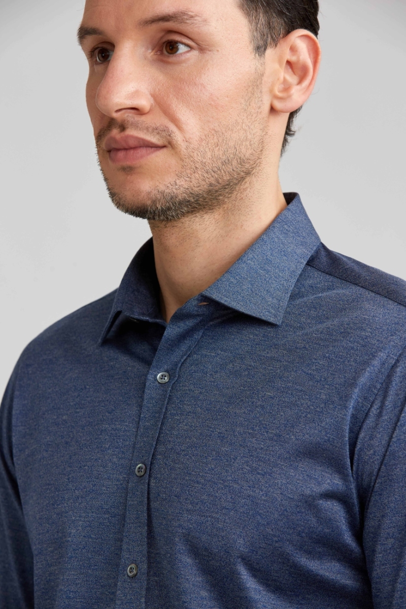 Platinum İtalyan Kumaş Regular Fit Lacivert Erkek Gömlek - 4