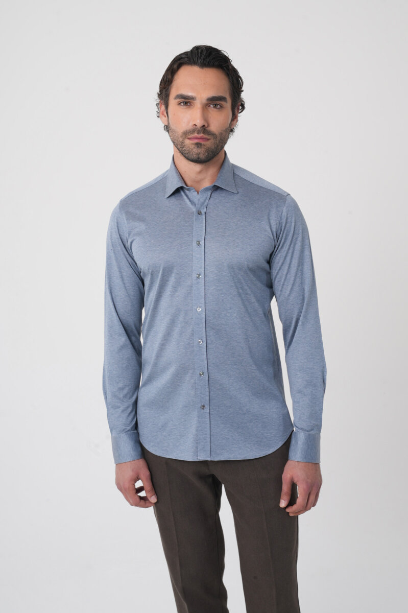 Platinum Pamuk Regular Fit Gri Erkek Gömlek - 1