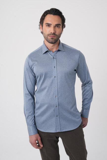 Platinum Pamuk Regular Fit Gri Erkek Gömlek - 2