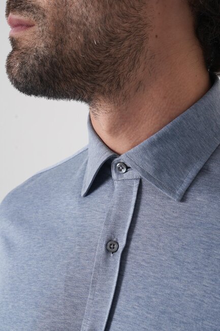 Platinum Pamuk Regular Fit Gri Erkek Gömlek - 7