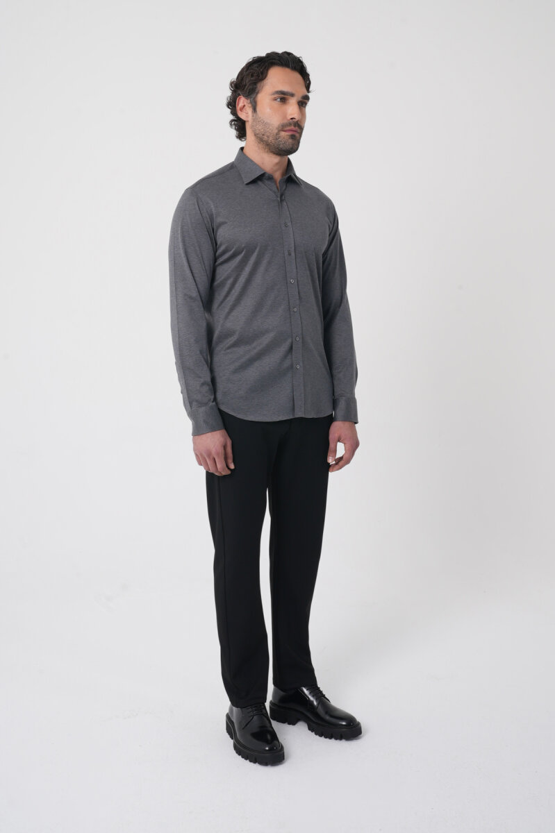 Platinum Regular Fit Antrasit Pamuk Erkek Gömlek - 4
