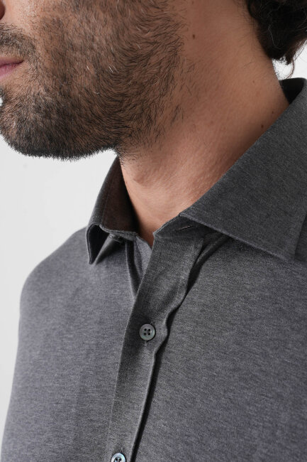 Platinum Regular Fit Antrasit Pamuk Erkek Gömlek - 6