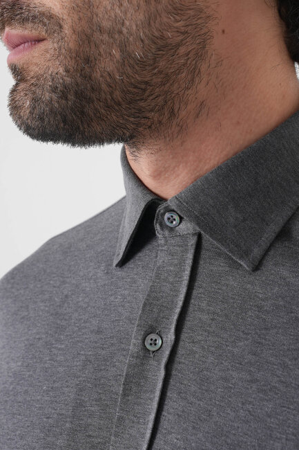 Platinum Regular Fit Antrasit Pamuk Erkek Gömlek - 7