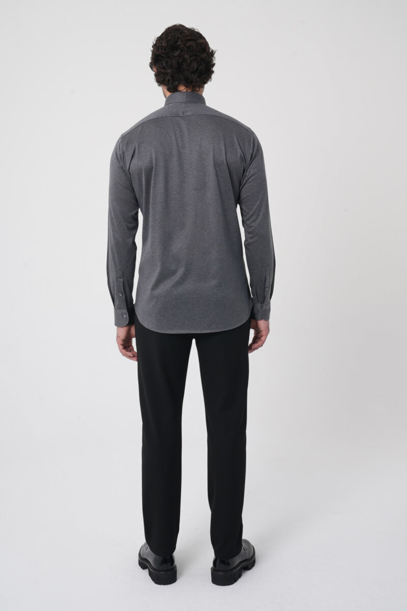 Platinum Regular Fit Antrasit Pamuk Erkek Gömlek - 5