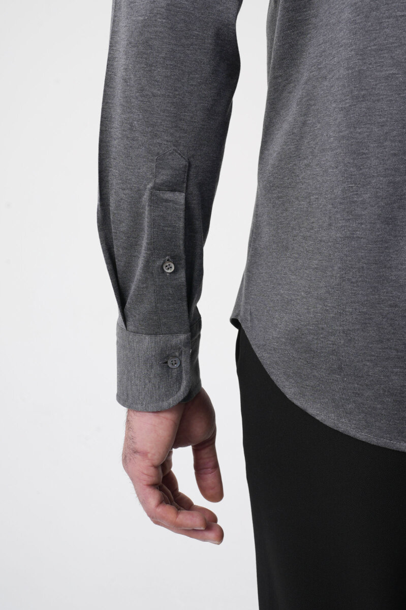 Platinum Regular Fit Antrasit Pamuk Erkek Gömlek - 8