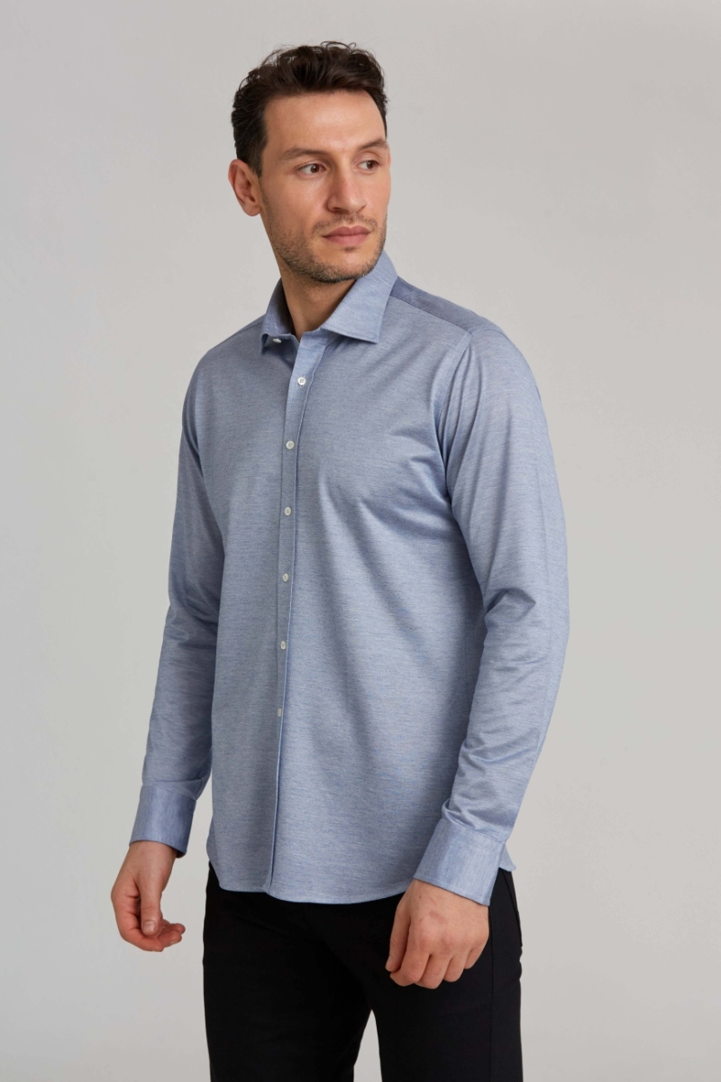 Platinum Regular Fit Mavi Erkek Gömlek - 3
