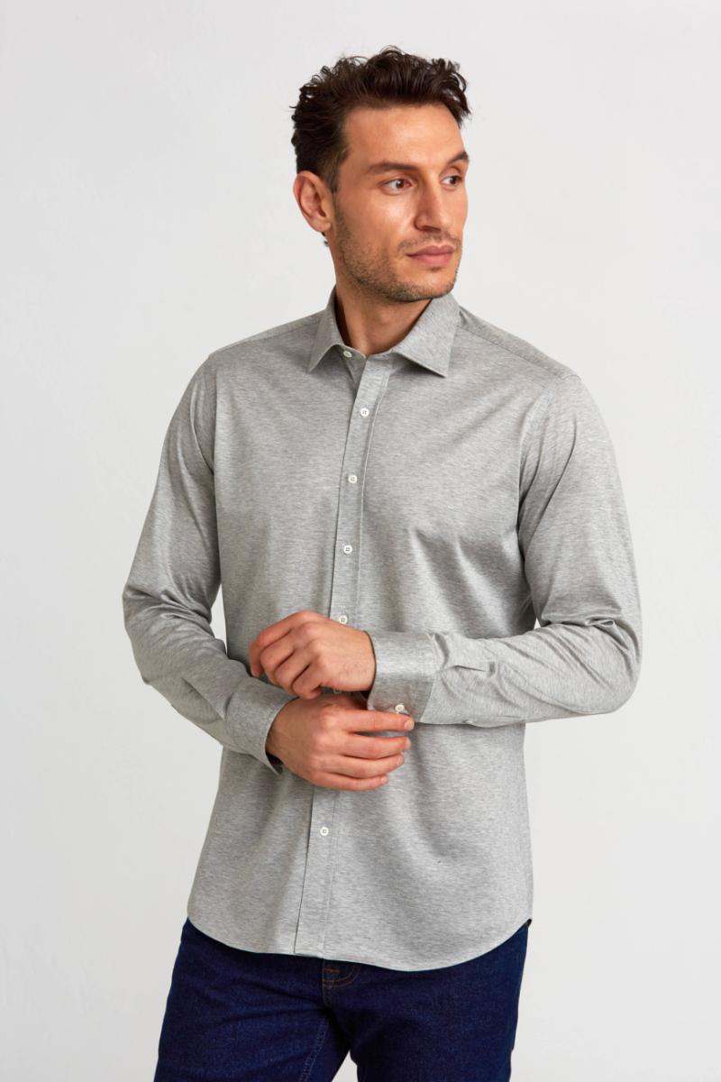 Platinum Regular Fit Gri Gömlek - 5