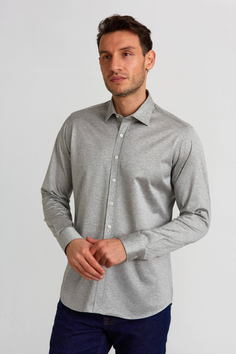 Platinum Regular Fit Gri Gömlek - 1