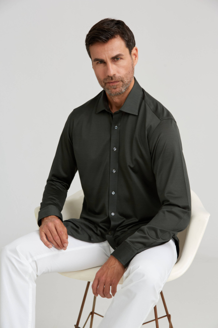 Haki Regular Fit Pamuk Platinum Gömlek Platinium - 3