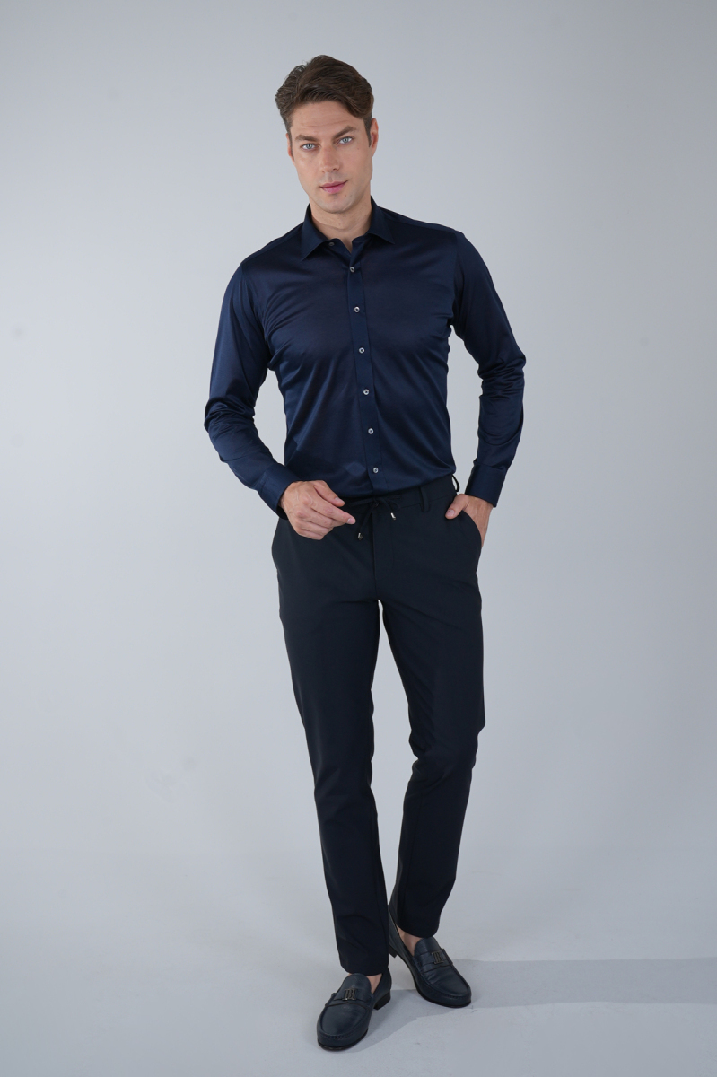 Platinum Regular Fit Koyu Lacivert Gömlek - 5