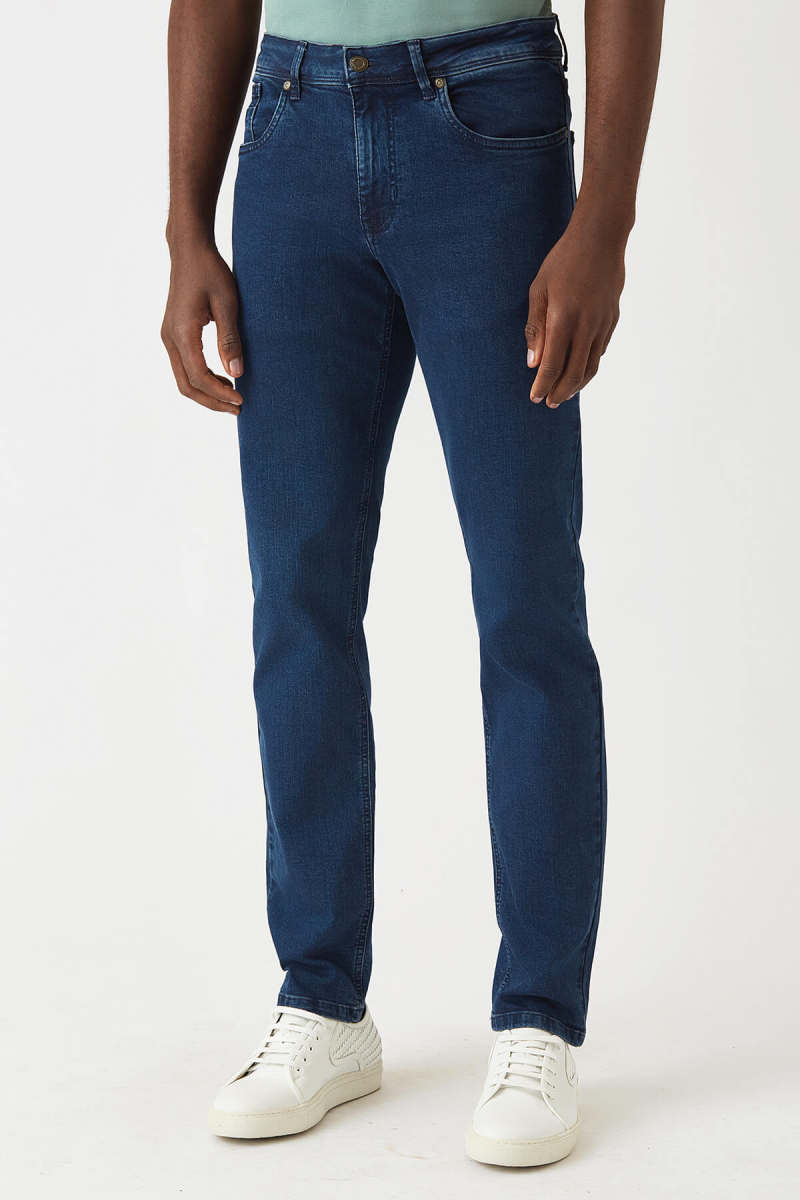 5 Cepli Lacivert Jean Erkek Pantolon - 4