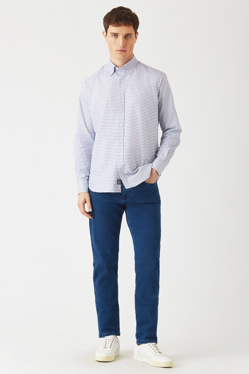 5 Cepli Mavi Jean Erkek Pantolon - 4