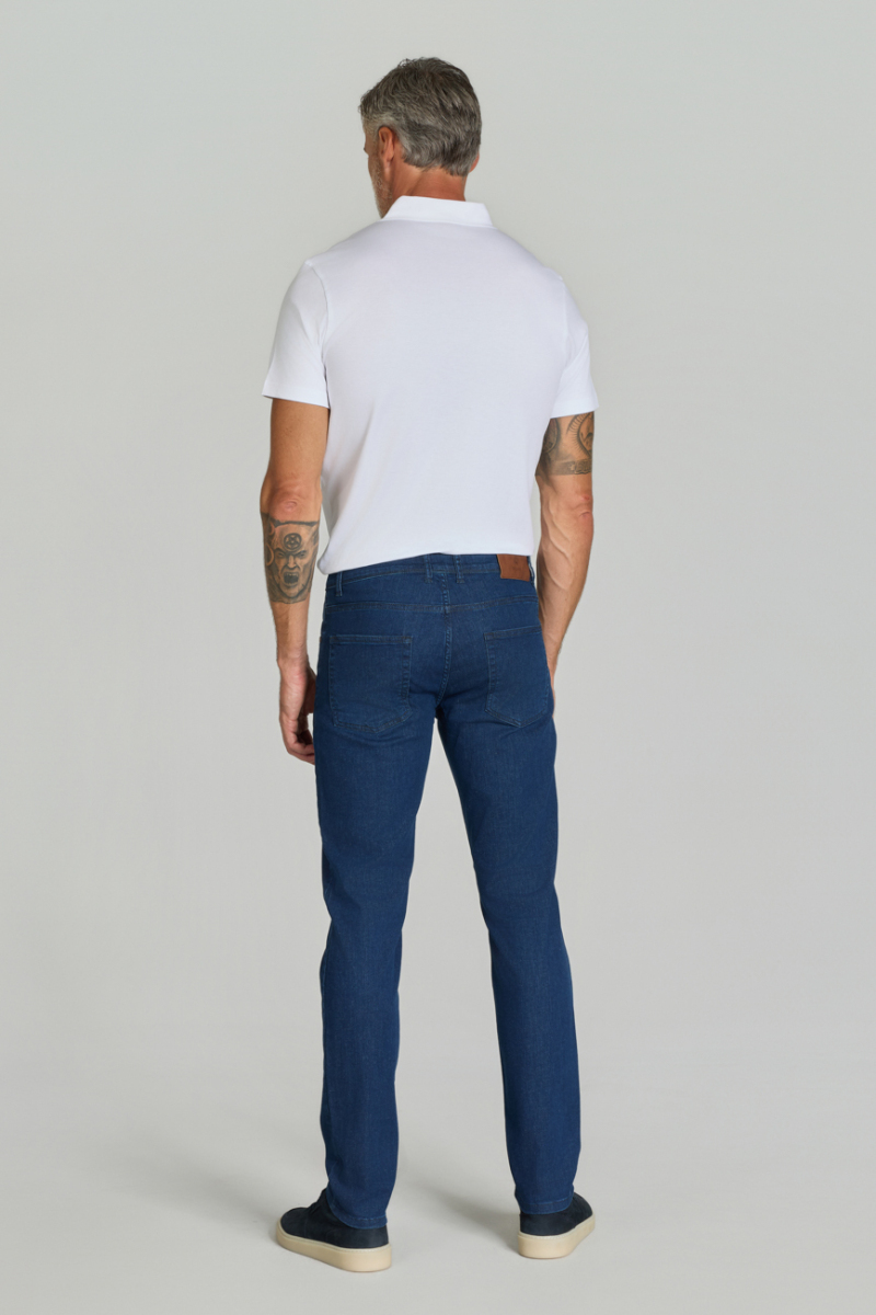Lacivert Denim Pamuklu 5 Cepli Erkek Pantolon (1)