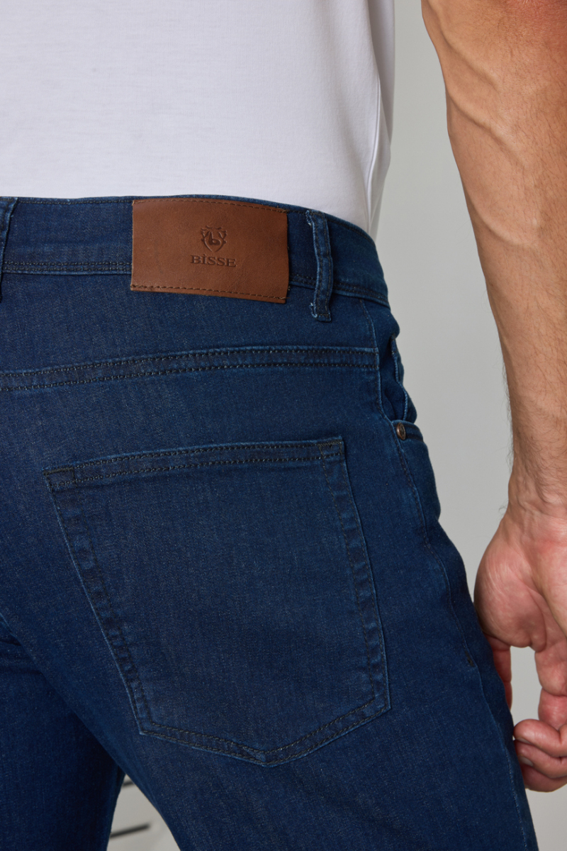 Lacivert Denim Pamuklu 5 Cepli Erkek Pantolon - 4