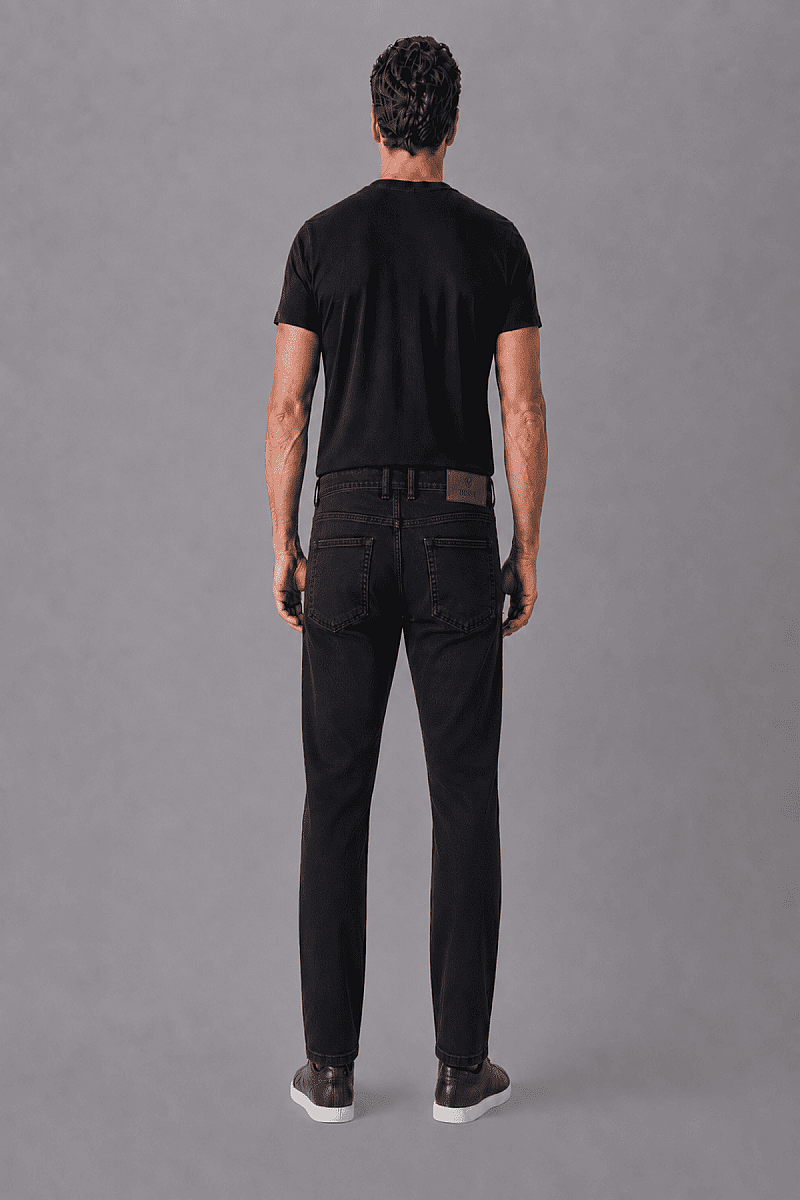 Antrasit Denim Fermuarlı Yikamali Jean Pantolon - 5