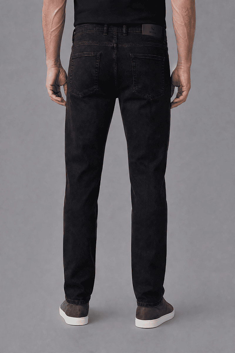 Antrasit Denim Fermuarlı Yikamali Jean Pantolon - 2