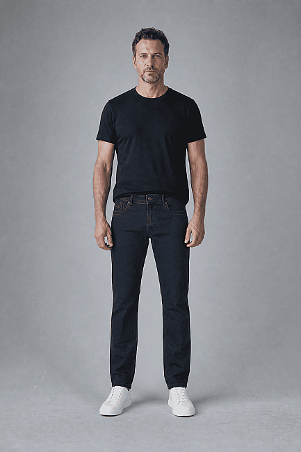 Lacivert Denim Fermuarlı Yikamali Jean Pantolon (2)