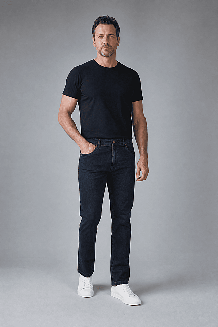 Lacivert Denim Fermuarlı Yikamali Jean Pantolon (4)