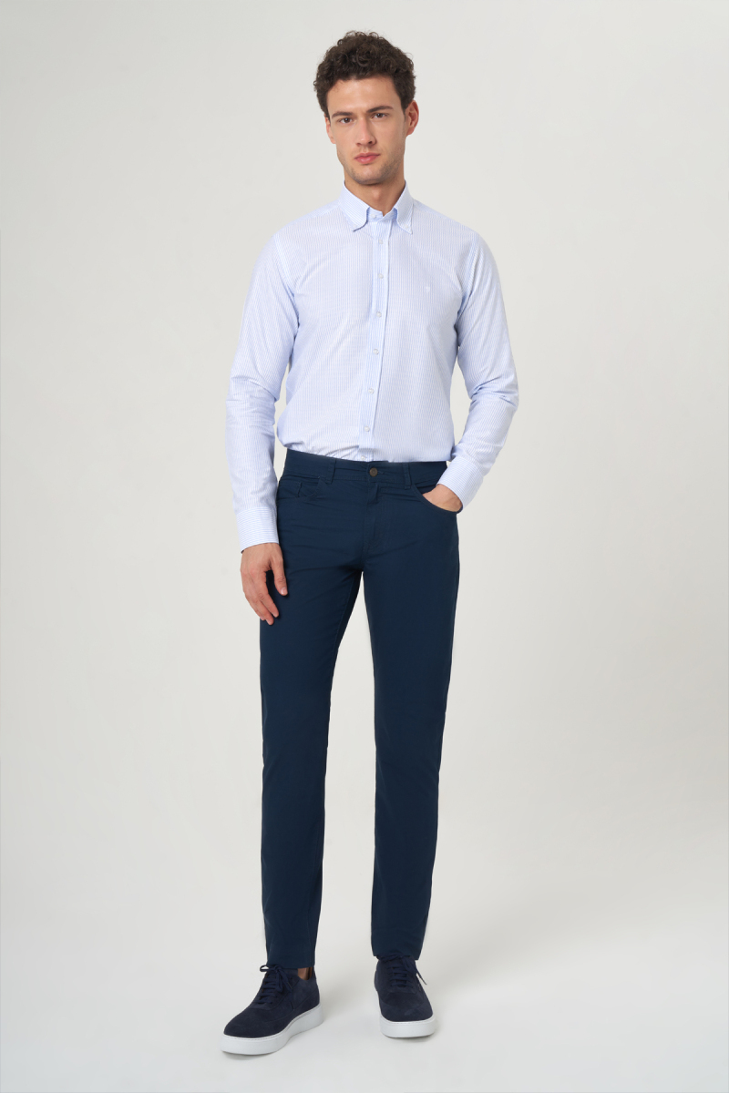 Lacivert Pamuk 5 Cepli Spor Erkek Pantolon - 5