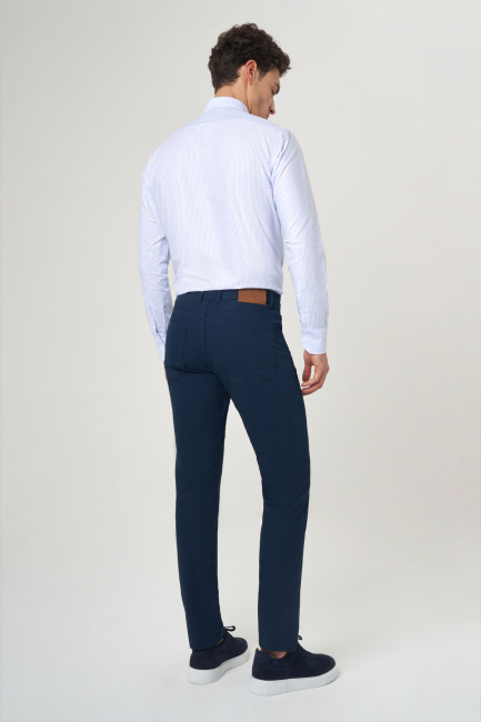 Lacivert Pamuk 5 Cepli Spor Erkek Pantolon - 2