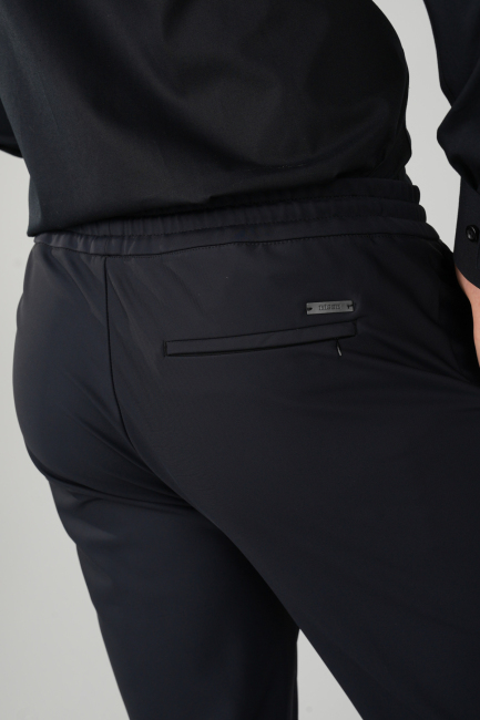 Siyah Jagger Lastikli Polyamid Polyester Erkek Pantolon - 3