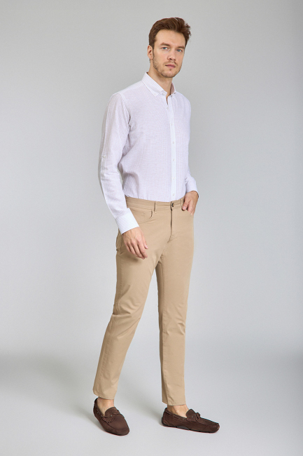 Bej Pamuk 5 Cepli Spor Erkek Pantolon - 5