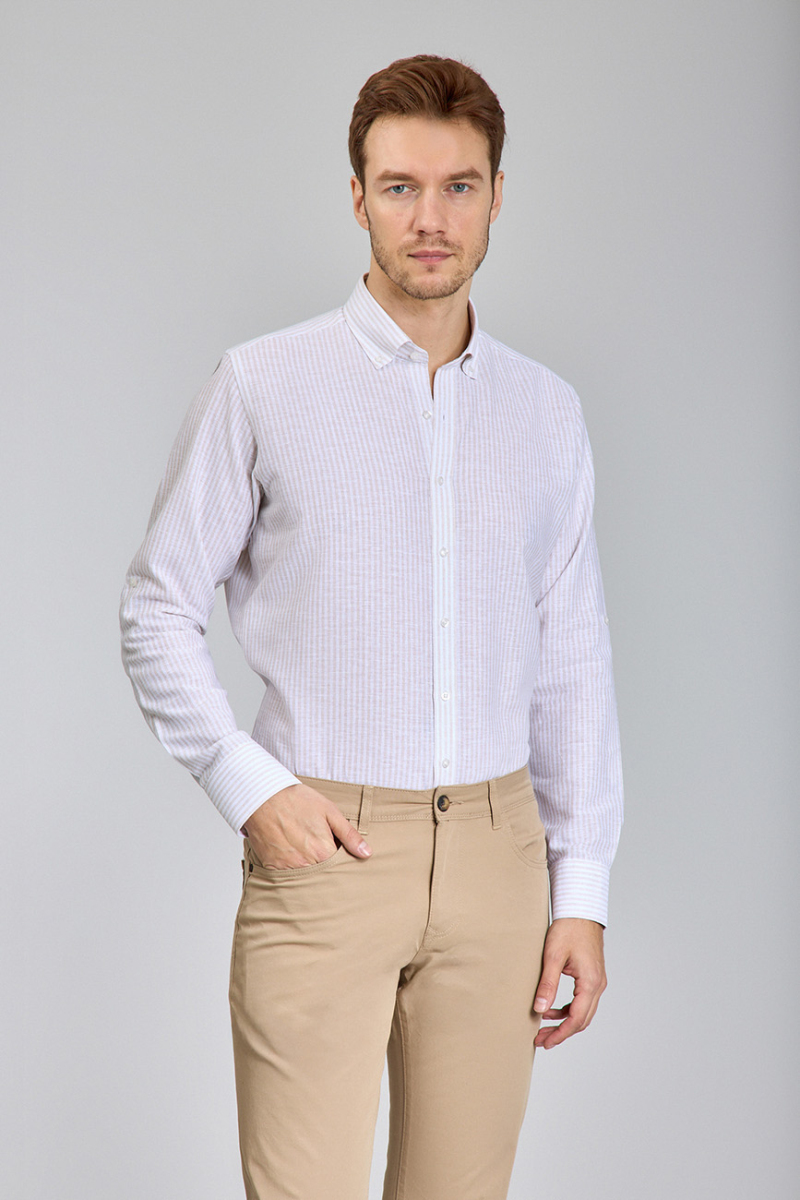 Bej Pamuk 5 Cepli Spor Erkek Pantolon - 3