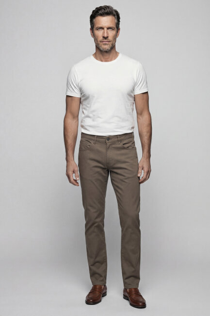 Haki Pamuk 5 Cepli Spor Erkek Pantolon