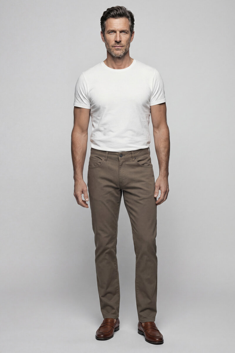 Haki Pamuk 5 Cepli Spor Erkek Pantolon - 1