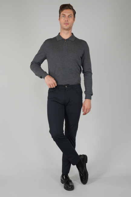 Siyah Pamuk 5 Cepli Spor Erkek Pantolon - 5