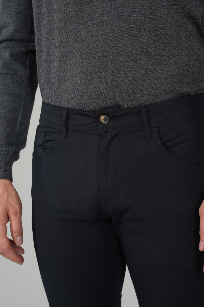 Siyah Pamuk 5 Cepli Spor Erkek Pantolon - 3