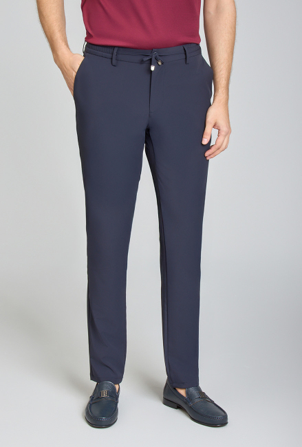 Erkek Lacivert Jogger Cepli Lastikli Rahat Spor Pantolon 