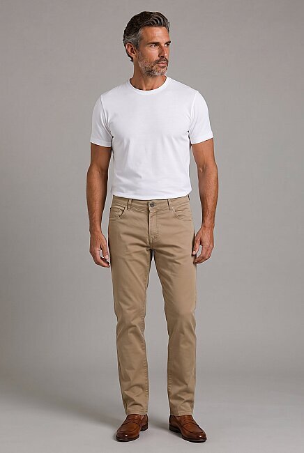 Bej Pamuk Cepli Chino Pamuklu Spor Pantolon - 5