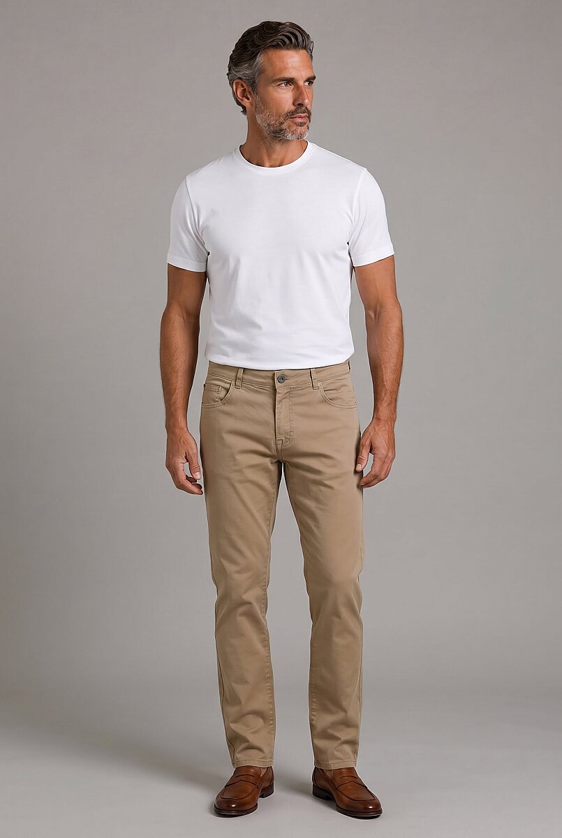 Bej Pamuk Cepli Chino Pamuklu Spor Pantolon - 5