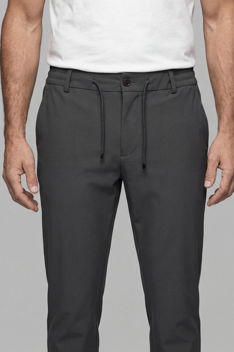 Erkek Lastikli Bağcıklı Spor Jagger Haki Pantolon - 1