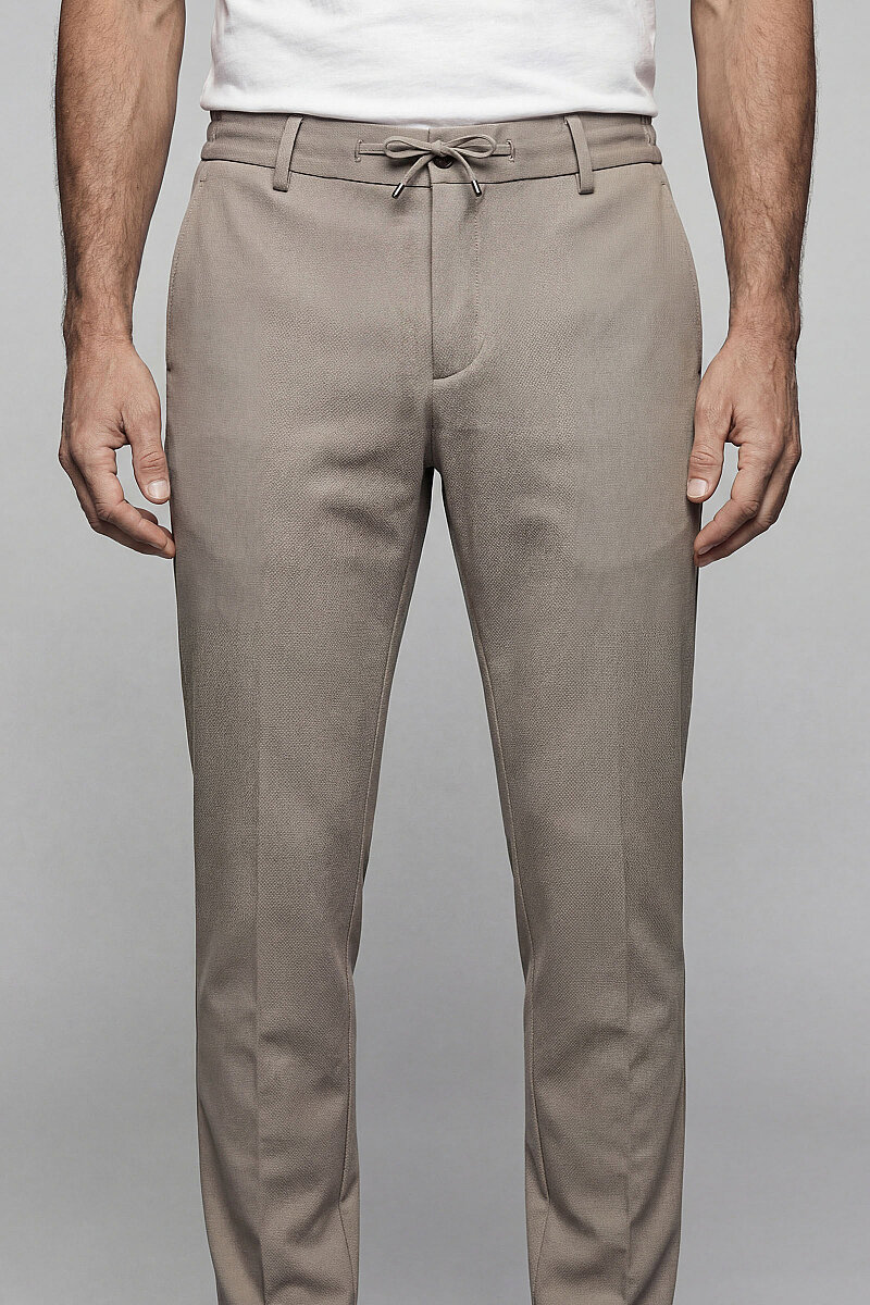 Bej Cepli Fermuarlı Jogger Lastikli Spor Pantolon (1)