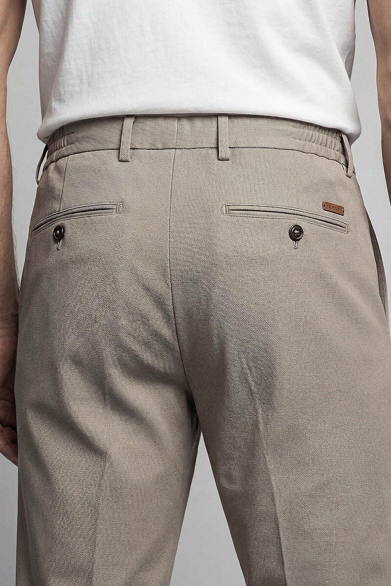 Bej Cepli Fermuarlı Jogger Lastikli Spor Pantolon - 3