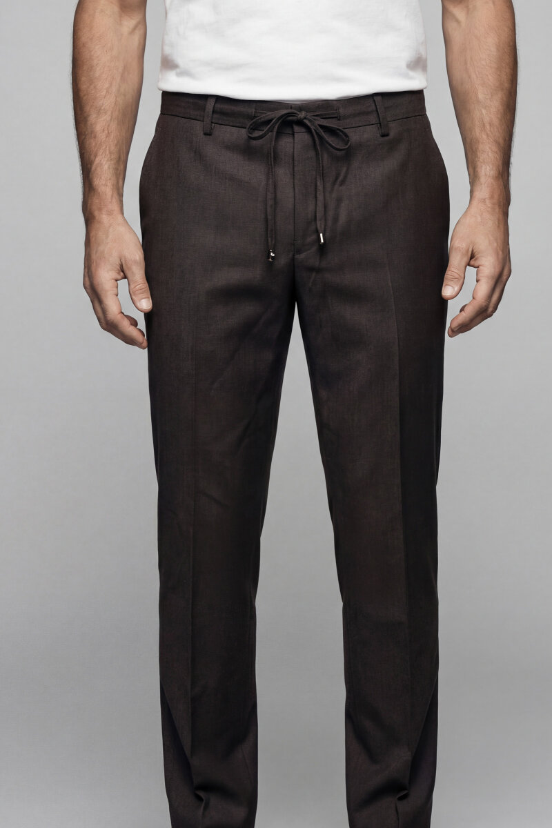 Erkek Jagger Klasik Marfil Kahve Pantolon - 5