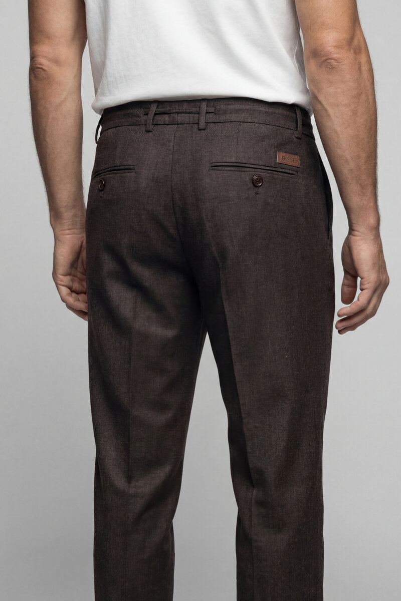 Erkek Jagger Klasik Marfil Kahve Pantolon - 2