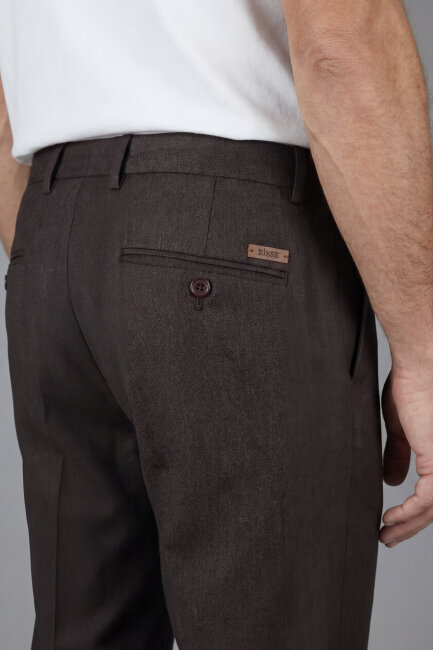 Erkek Jagger Klasik Marfil Kahve Pantolon - 4