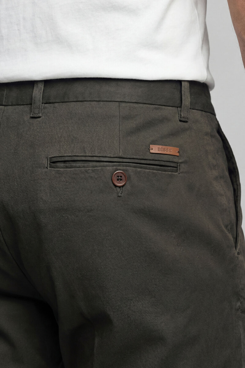 Erkek 4 Cepli Haki Klasik Pantolon - 4