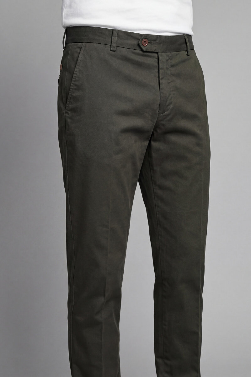 Erkek 4 Cepli Haki Klasik Pantolon - 5