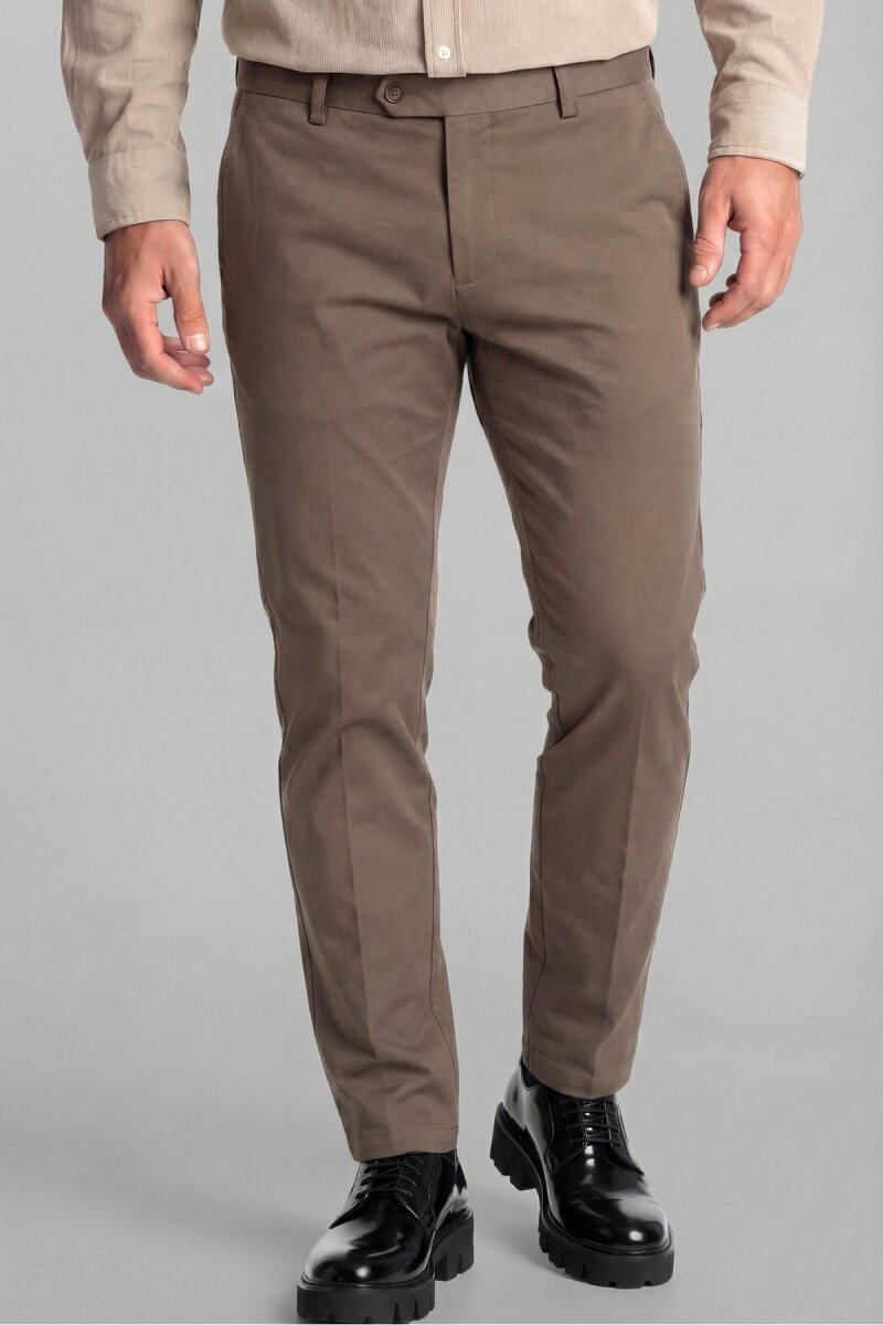 Erkek 4 Cepli Bej Klasik Pantolon - 1