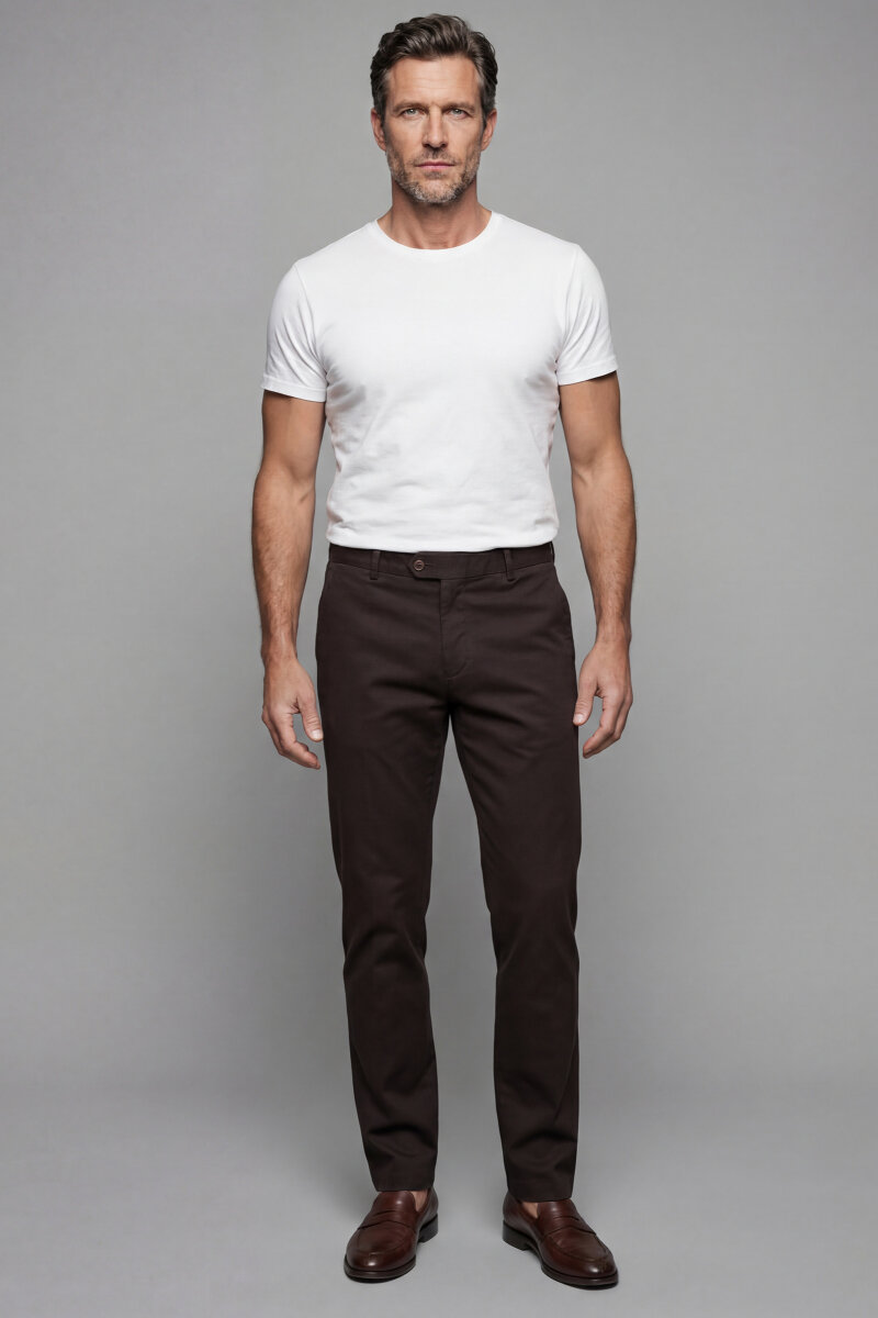 Erkek 4 Cepli Kahve Klasik Pantolon