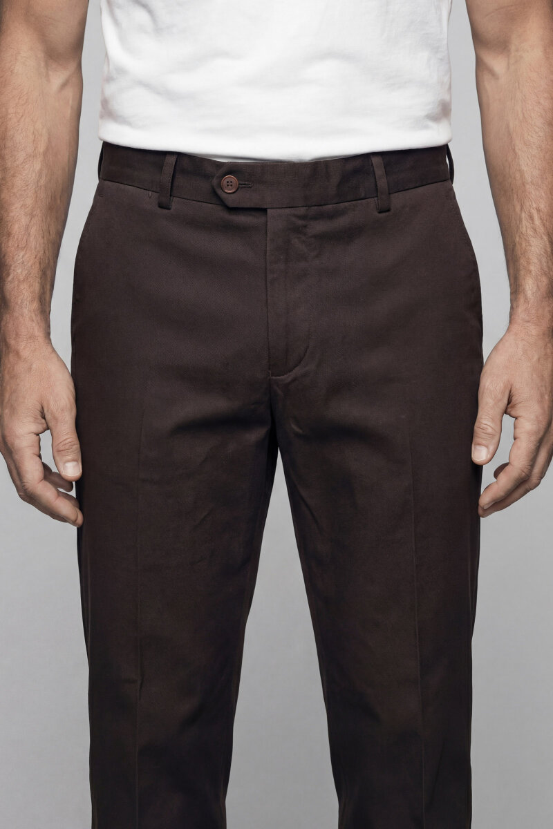 Erkek 4 Cepli Kahve Klasik Pantolon - 5