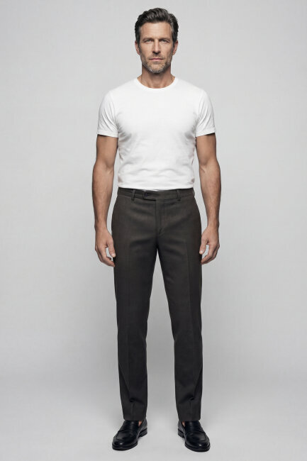 Erkek 4 Cepli Klasik Haki Pantolon