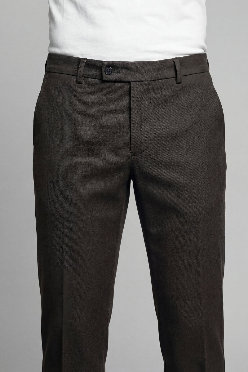 Erkek 4 Cepli Klasik Haki Pantolon - 5