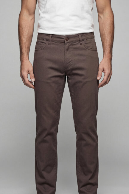 Erkek 5 Cepli Spor Pamuk Haki Pantolon - 1